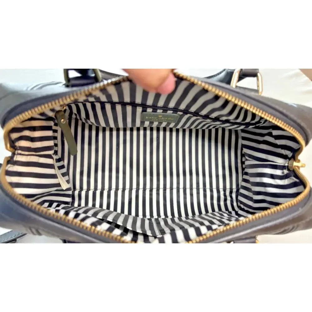 Kate Spade Gr/Bk Hudson Street Blake Cruiser Convertible Satchel Purse Bag EUC - Picture 5 of 6
